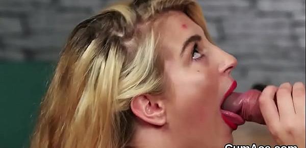  Wacky doll gets cumshot on her face swallowing all the sperm